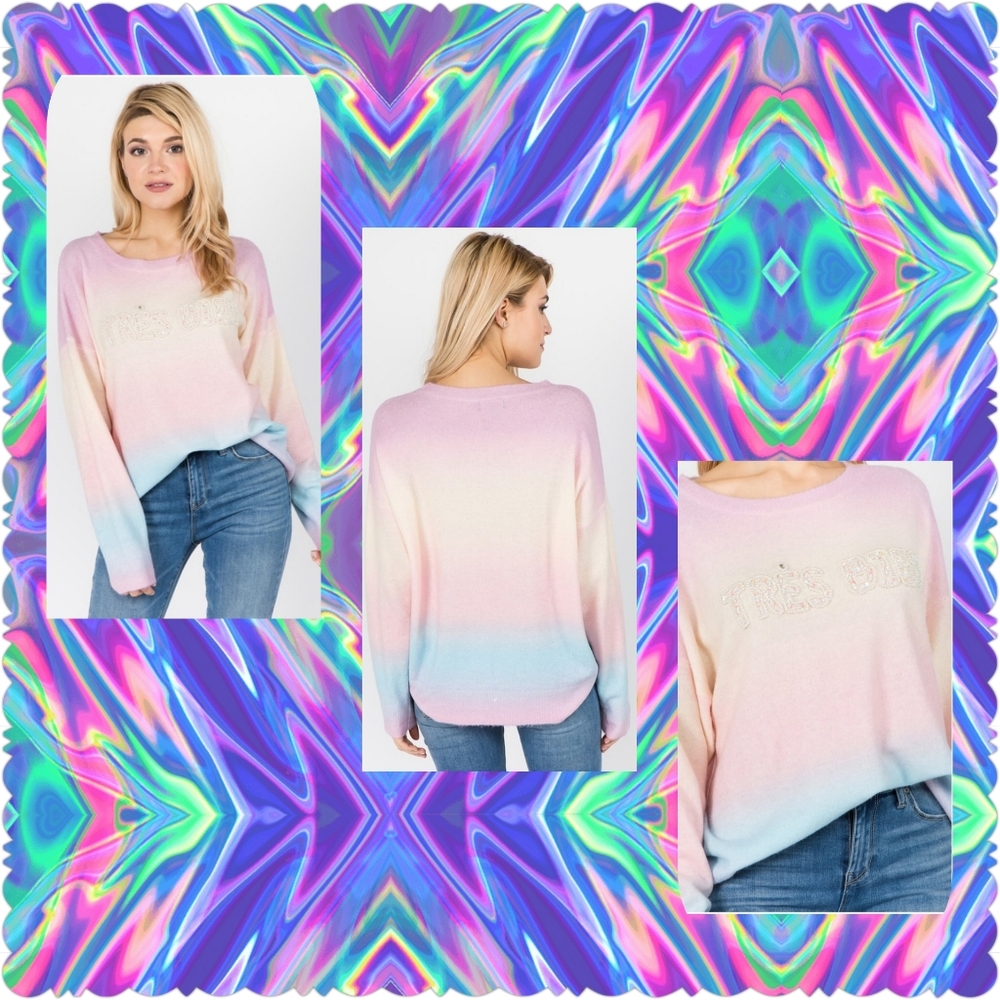 On Twelfth "Tres Bien" Rainbow Sweater